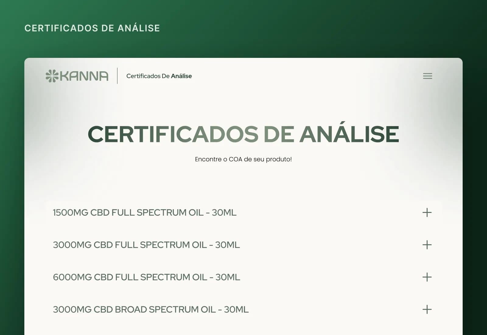 Certificate of analysis lookup by product